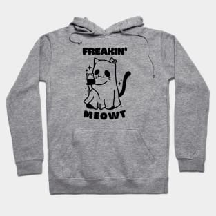 Funny and Cute Halloween Ghost Freakin' Meowt Hoodie